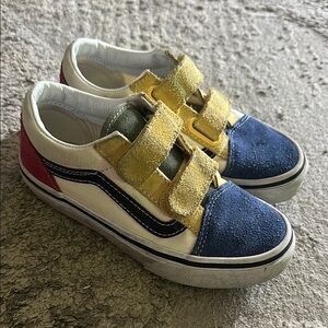 Vans Red and Yellow Skate Sneakers with Velcro Straps
